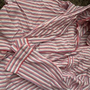 Victoria's Secret Pink and White Striped Pajama Set
